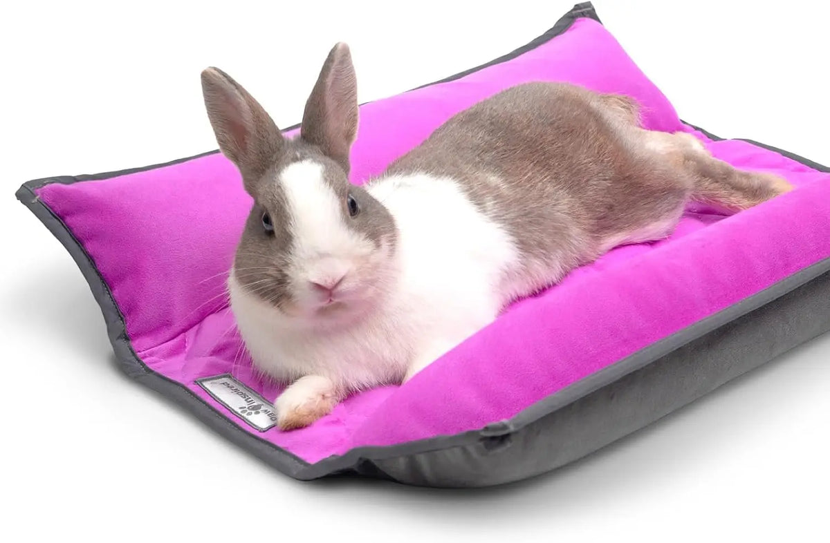 Plush Snuggle Bunny Bolster Bed for Rabbits Ferrets Guinea Pigs