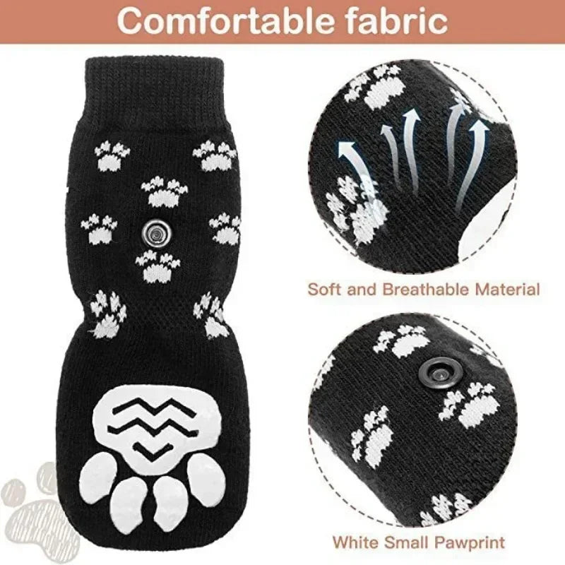 Adjustable Anti Slip Cotton Dog Socks For Paw Protection