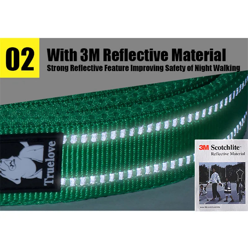 Truelove Reflective Padded Nylon Pet Dog Leash With Quick Release