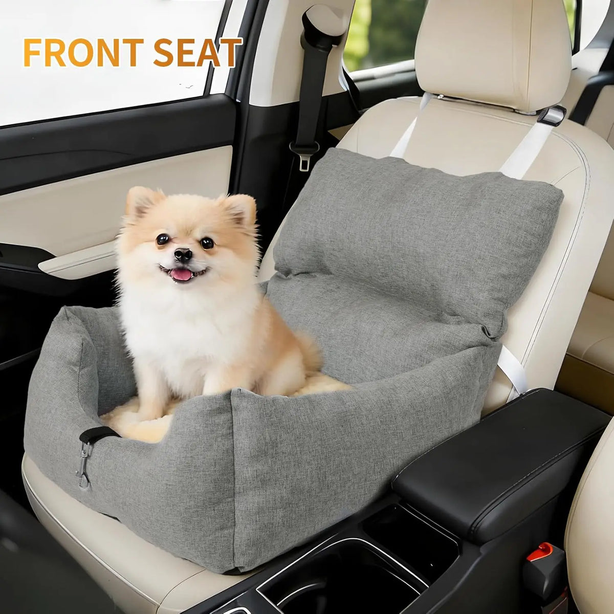 HiMiss Elevated Dog Booster Car Seat With Safety Tether