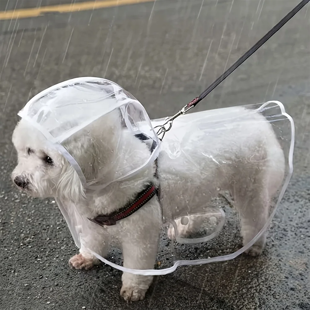 Waterproof Dog Raincoat Featuring Adjustable Belly Strap