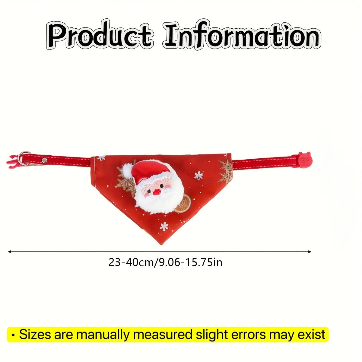 2 Pack Christmas Pet Bandanas Soft Adjustable Holiday Scarf