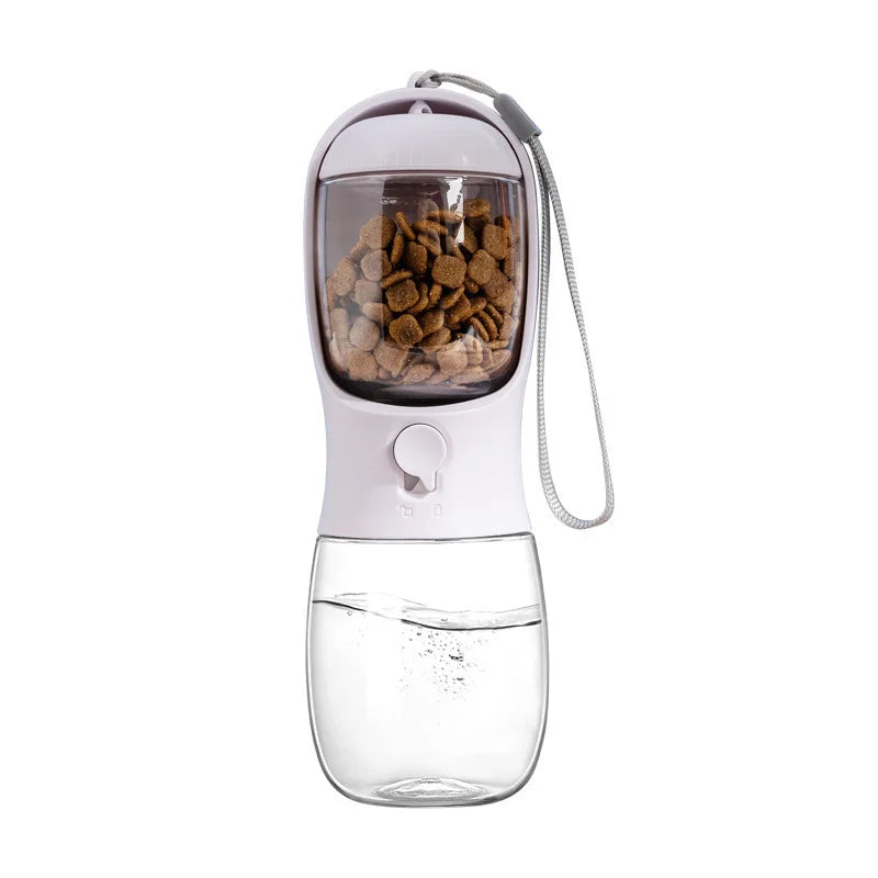Portable Dog Water Bottle With Food Container For Travel