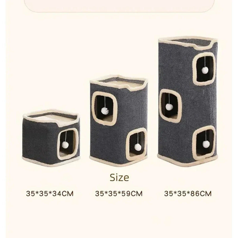 Modern Washable Cat Cave Bed Indoor Hideaway Nest For Pets