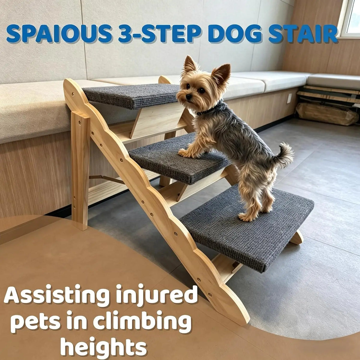 Garvee Wooden Pet Ramp Featuring Secure Non Slip Treads