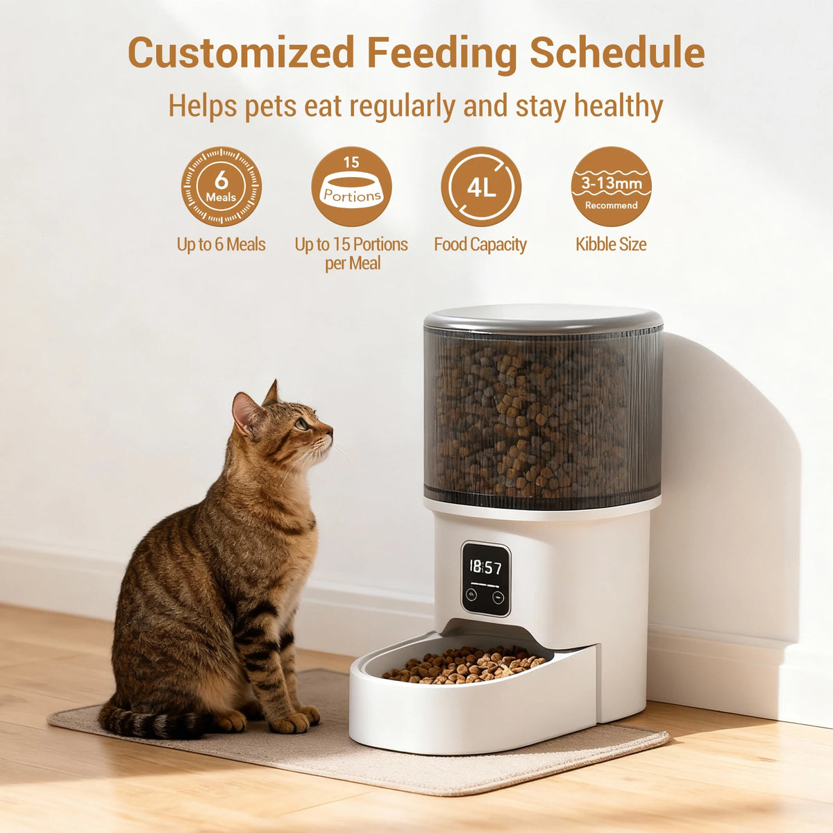 HiMiss Programmable Automatic Pet Feeder With Timer Portion Control