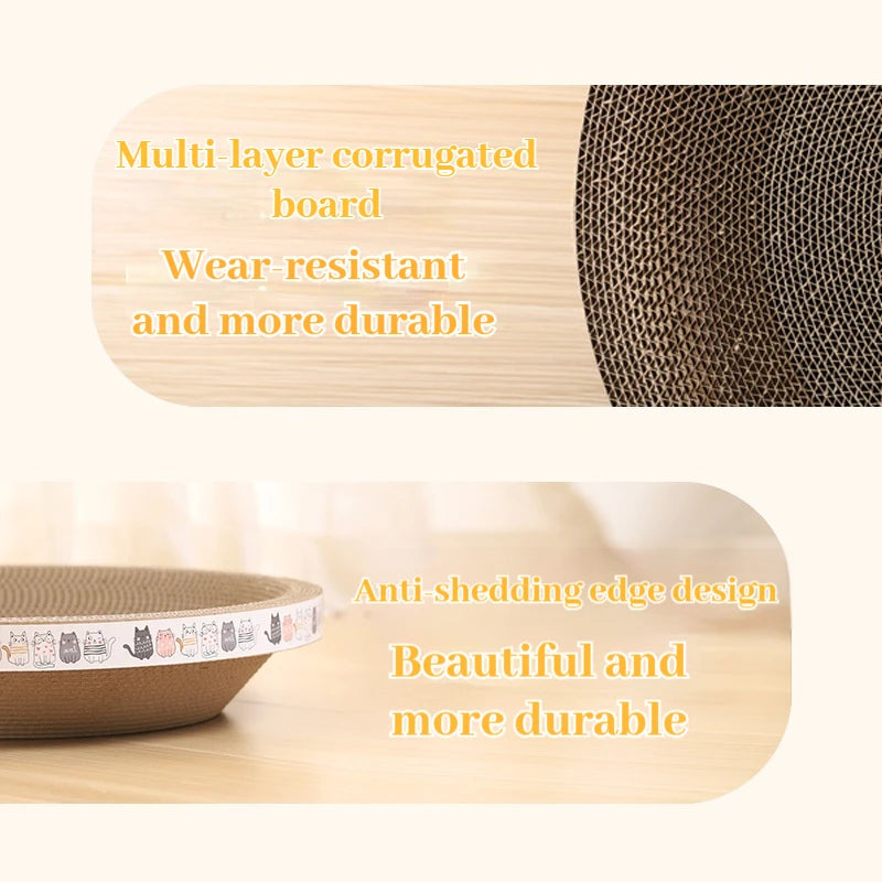 Corrugated Cat Scratching Post With Catnip And Sofa Guard