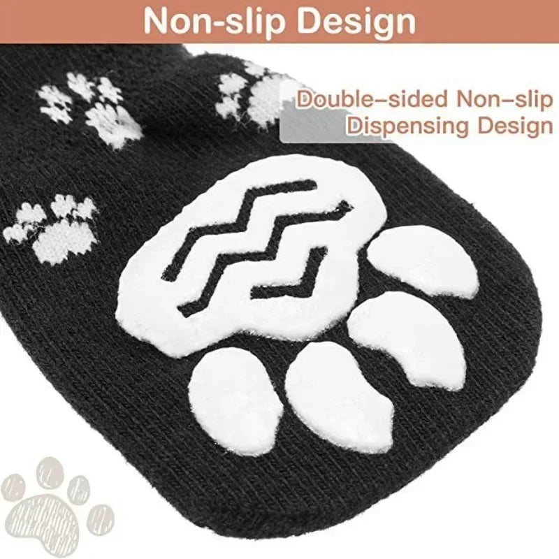 Adjustable Non Slip Dog Socks For Indoor Pet Paw Protection