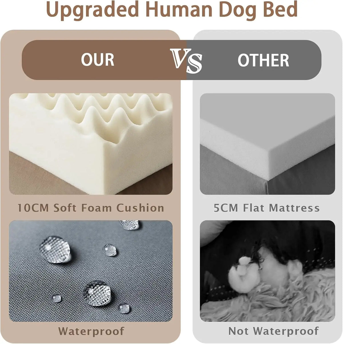 Roomtec Premium Washable Memory Foam Bed For Adults And Pets
