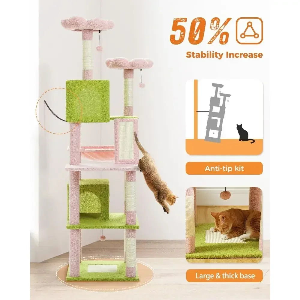 Premium Cat Climbing Tower With Scratching Posts And Hammock
