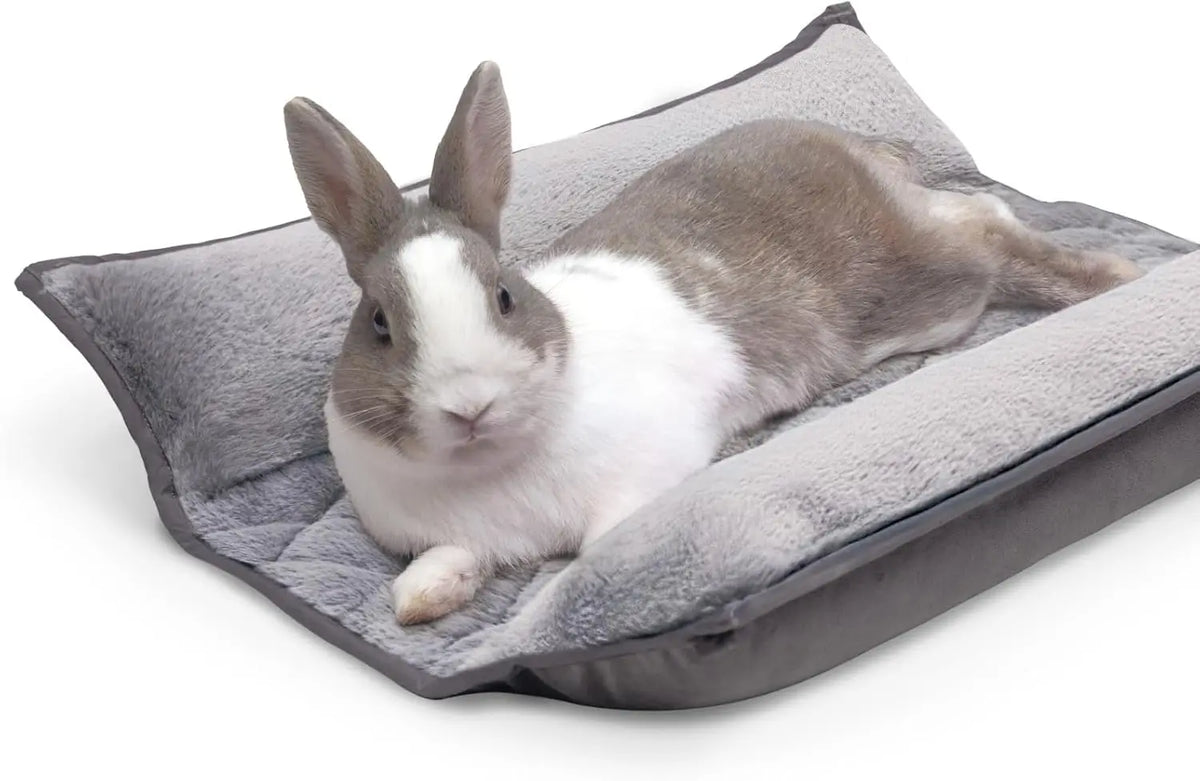 Plush Snuggle Bunny Bolster Bed for Rabbits Ferrets Guinea Pigs