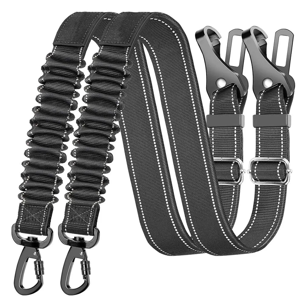 Reflective Nylon Adjustable Dog Safety Car Seat Belt