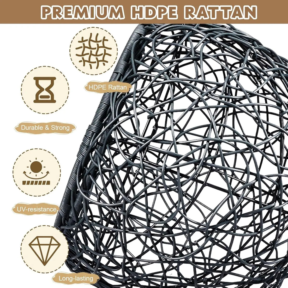 Cat Swing Bed Rattan Hammock Stand with Cushion for Cats
