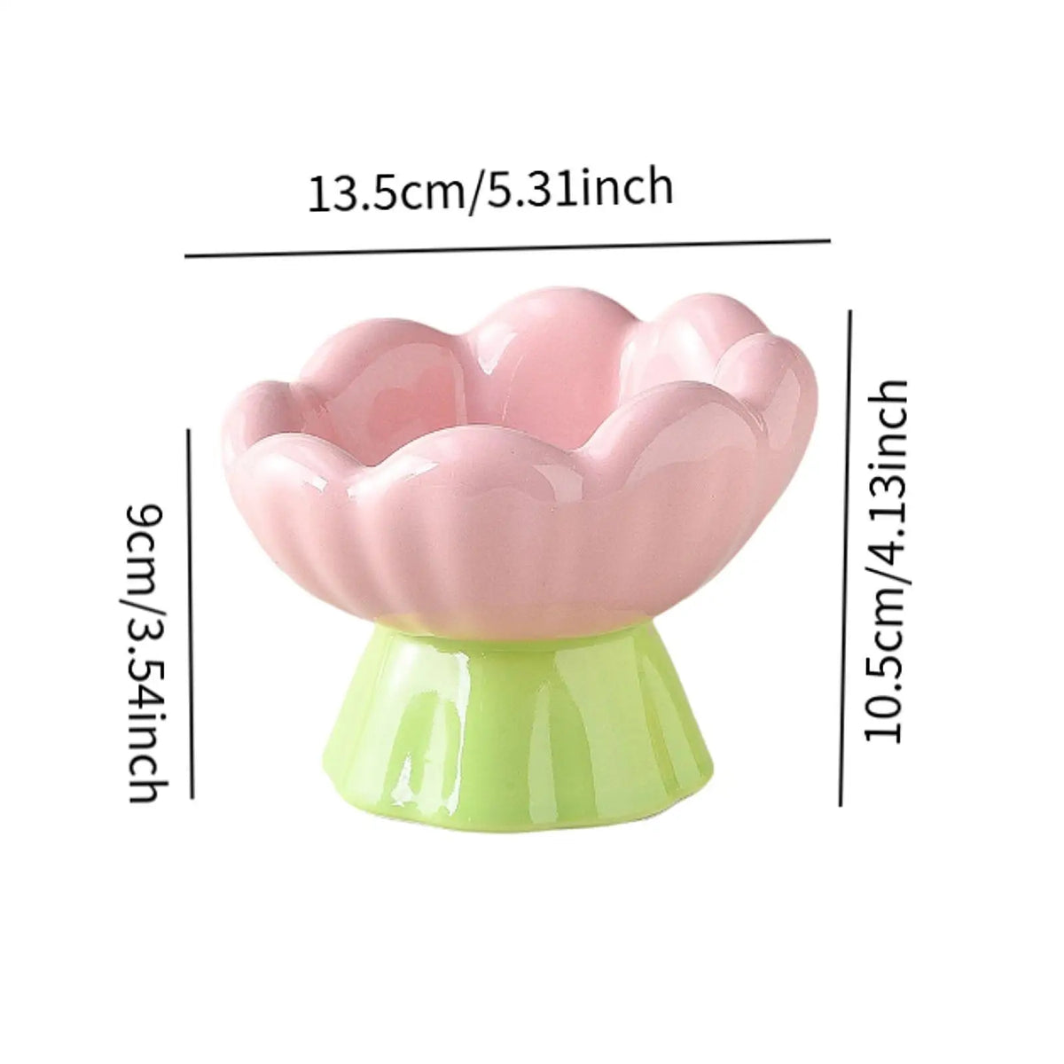 Kesoto Ceramic Raised Flower Shaped Pet Food And Water Bowl