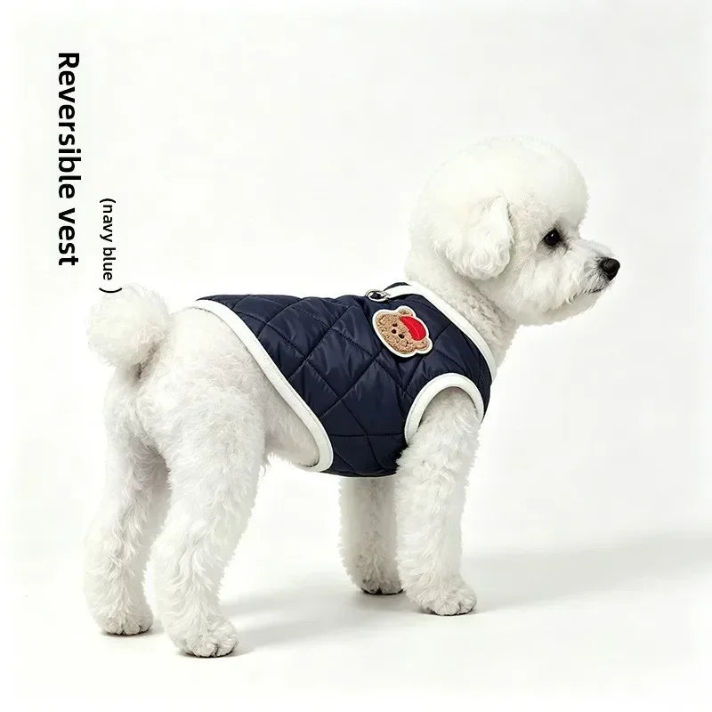 Warm Reversible Quilted Plaid Vest For Small Dogs And Cats