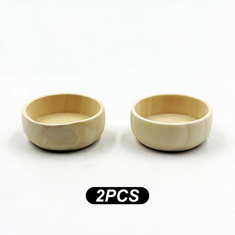 Wooden Pet Feeding Bowl For Hamsters Gerbils And Mice