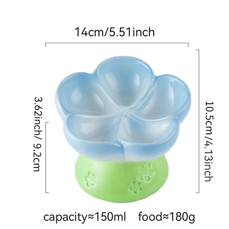 Premium Elevated Partitioned Pet Bowl With Secure Non Slip Base