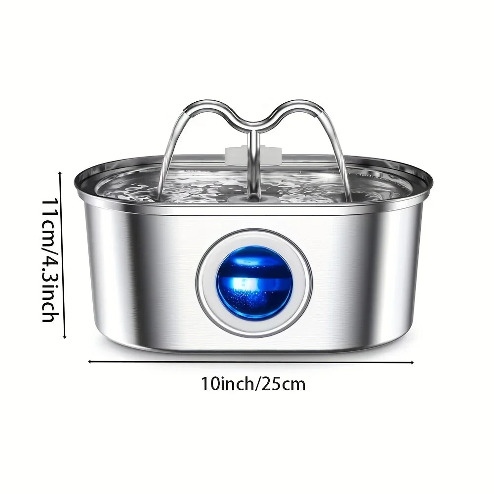 Continuous Circulating Stainless Steel Automatic Cat Water Fountain