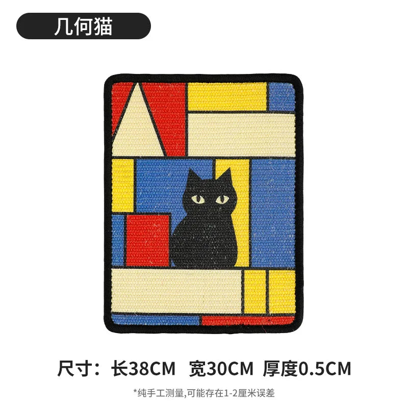 Wall Mounted Sisal Cat Scratch Pad Decompression Toy Board