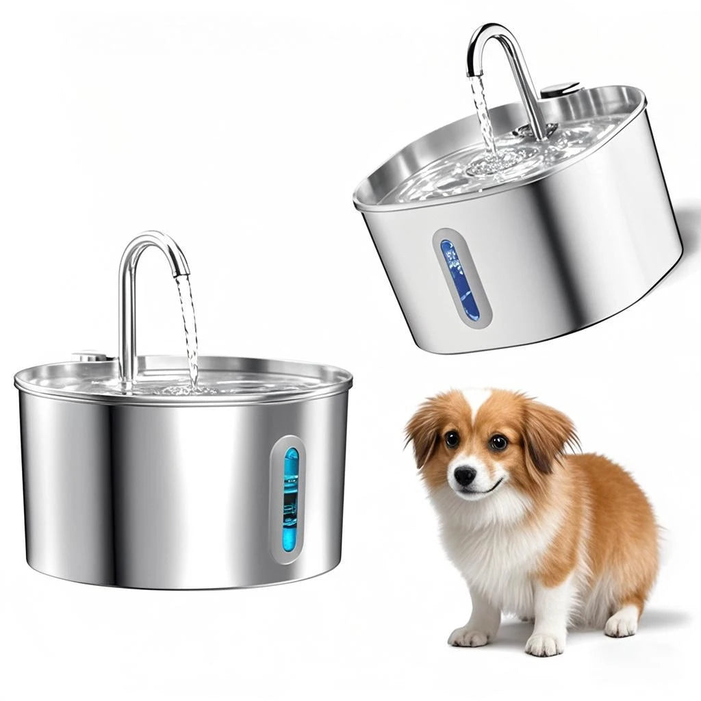 Stainless Steel Cat And Dog Water Fountain With Silent Operation