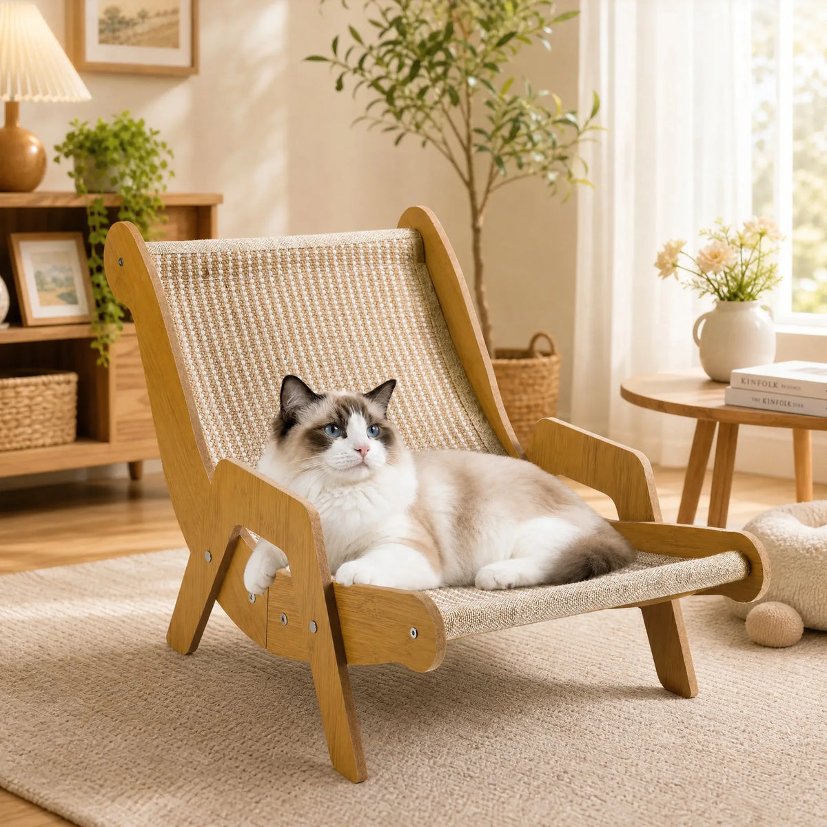 GAOMON Spliced Jute and Sisal Cat Lounger Scratcher Chair