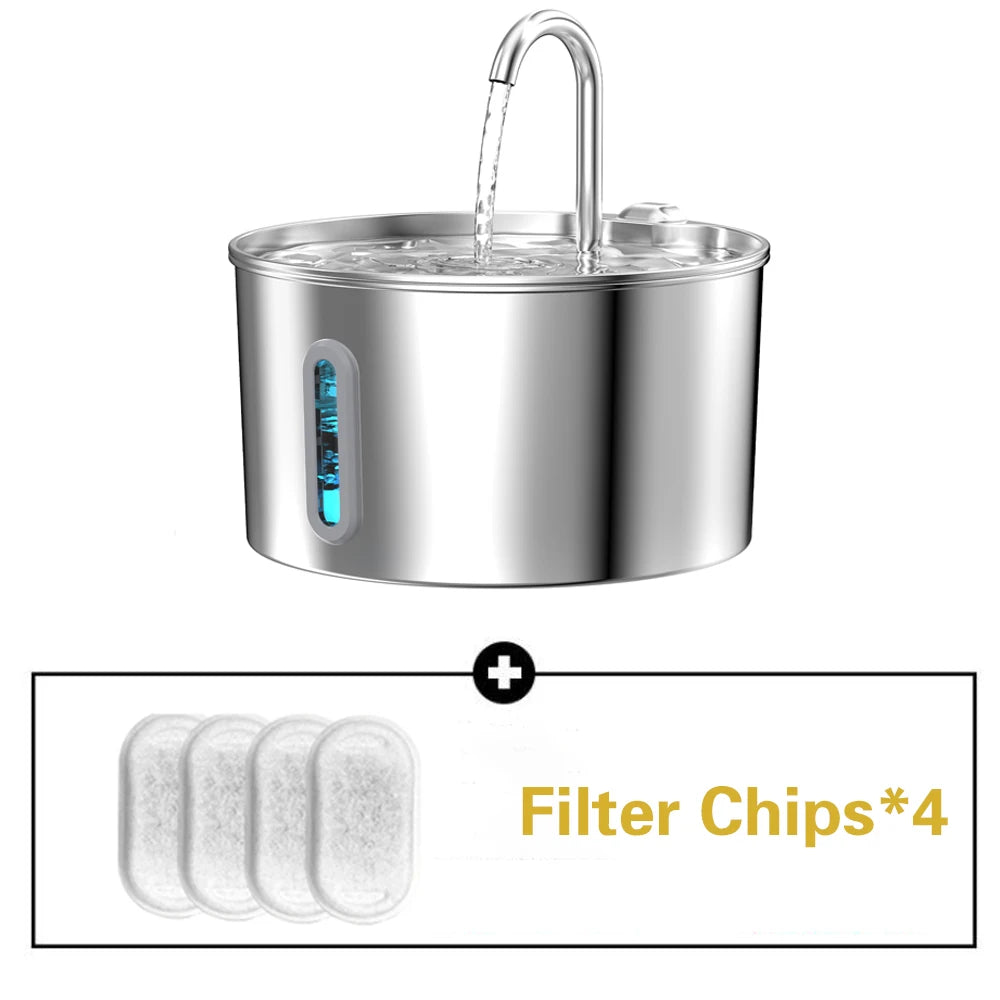 Stainless Steel Cat And Dog Water Fountain With Silent Operation