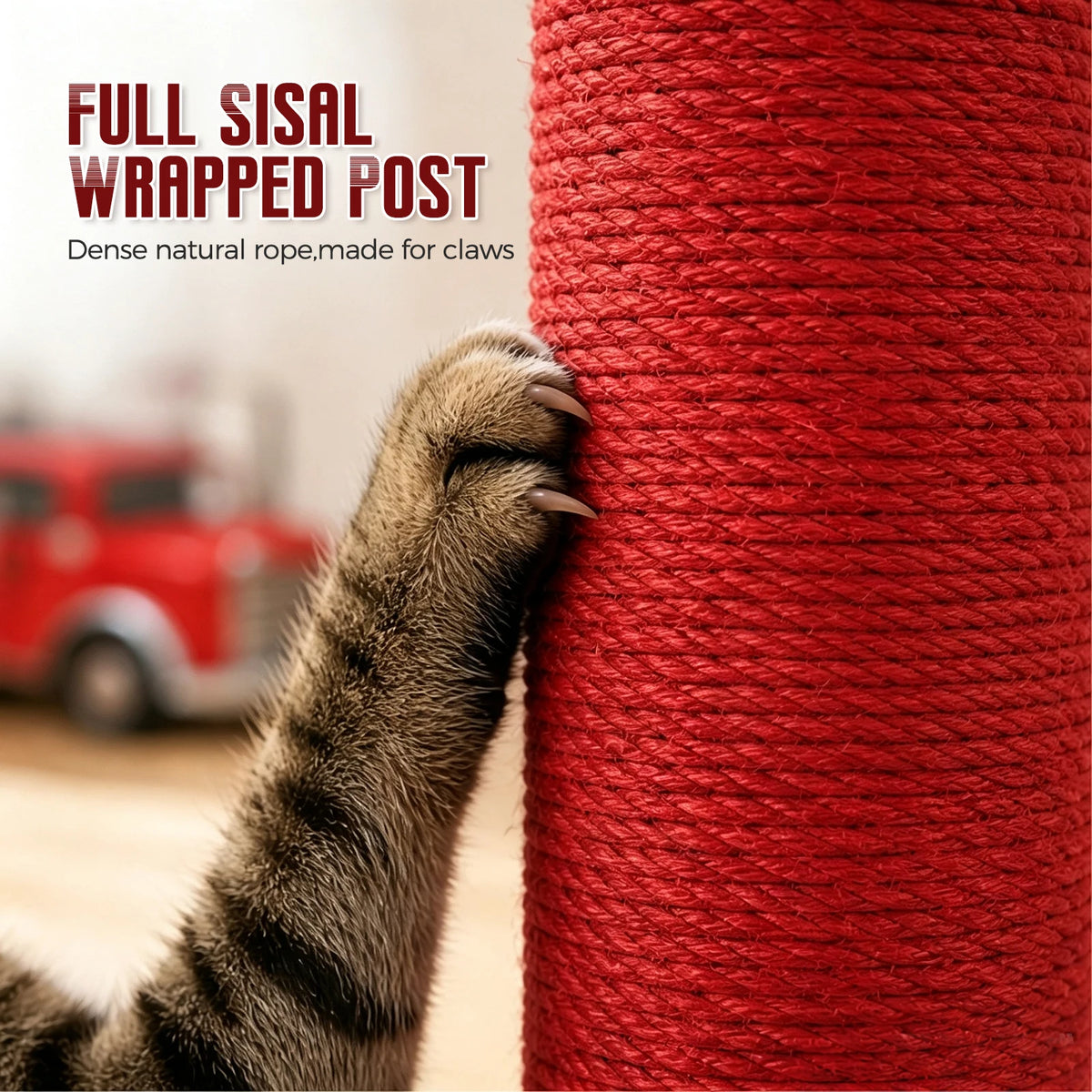 PAWZ Road Tall Sisal Cat Scratching Post For Indoor Cats