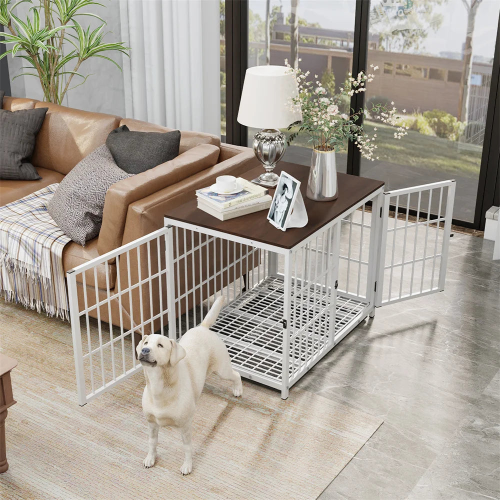 Borwart Elevated Wooden Dog Crate Furniture Style Kennel