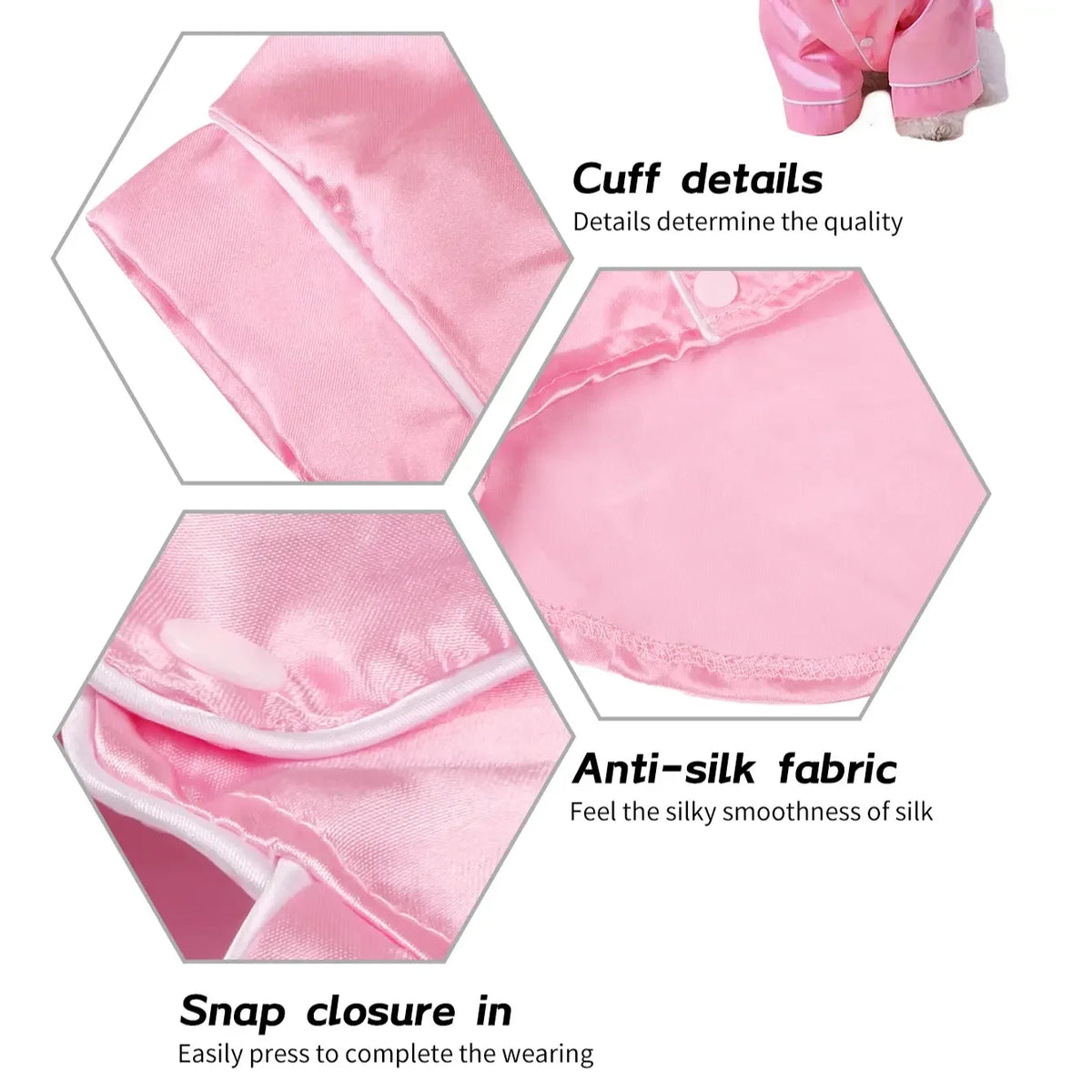 Silk Two Legged Button Closure Pajamas For Small Pets
