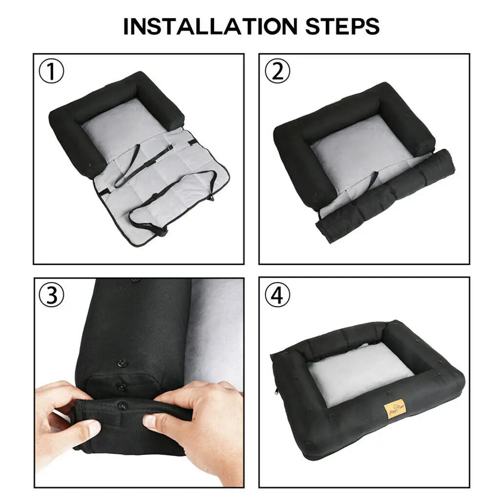 Bingopaw Car Seat Bed Waterproof Dog Cushion With Safety Belt