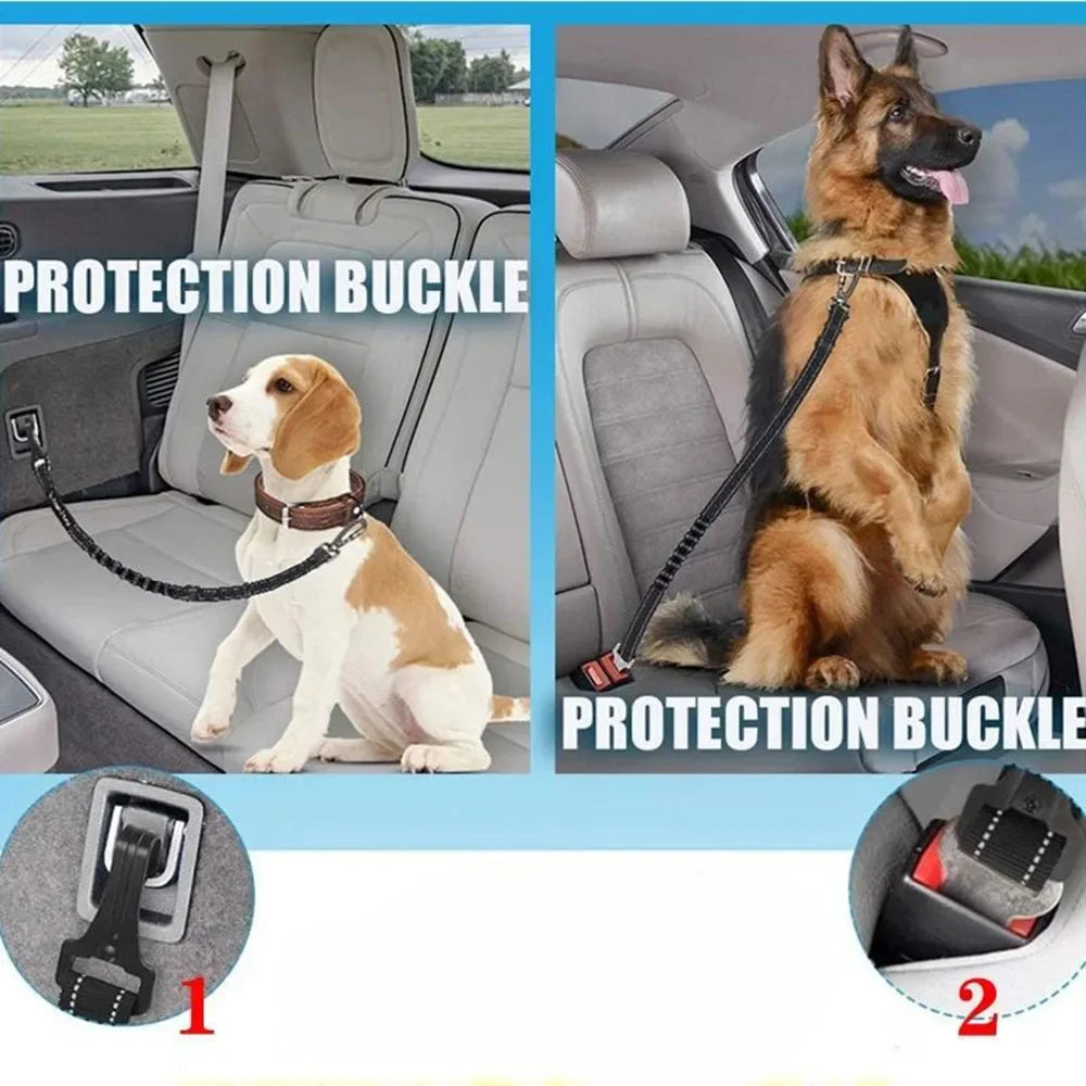 Reflective Nylon Adjustable Dog Safety Car Seat Belt