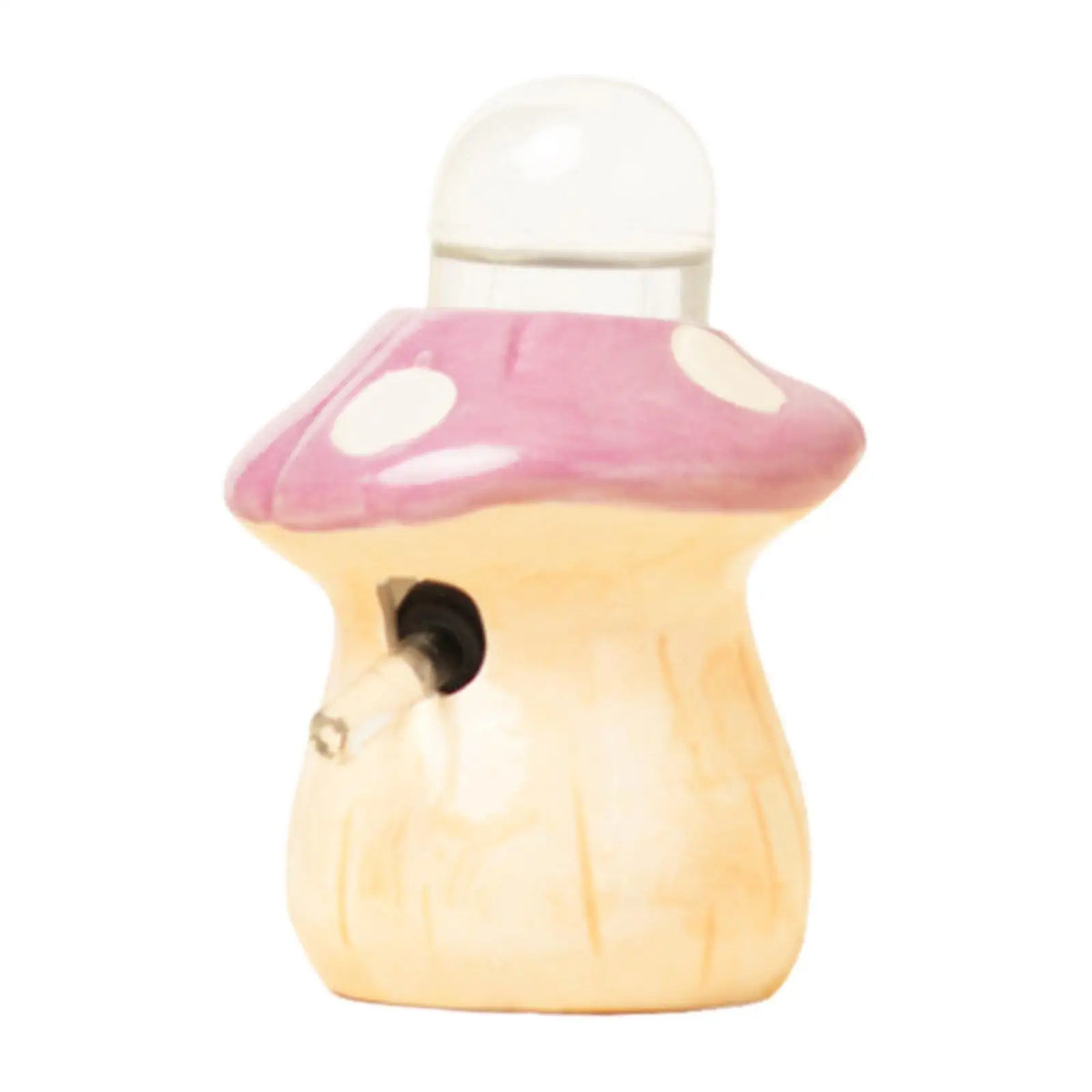 Mushroom Ceramic Hamster Water Bottle Leakproof Pet Dispenser Stand