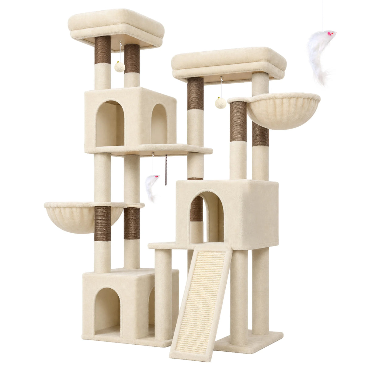 Globlazer Multi Tier Cat Climbing Tower With Sisal Posts And Hammocks