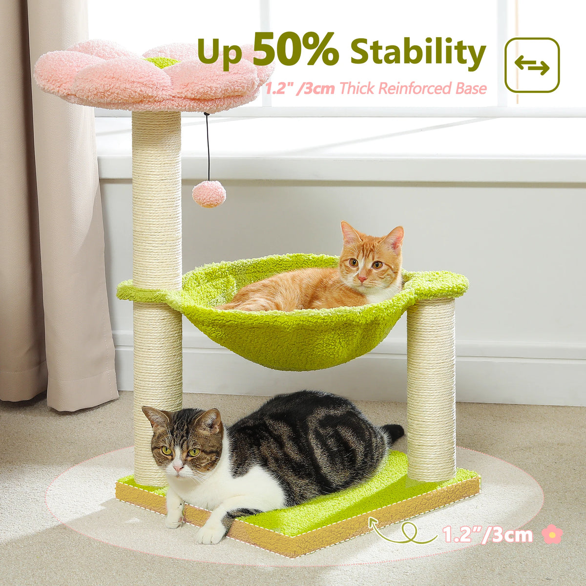 PAWZ Road Flower Cat Scratcher With Sisal Rope And Hammock