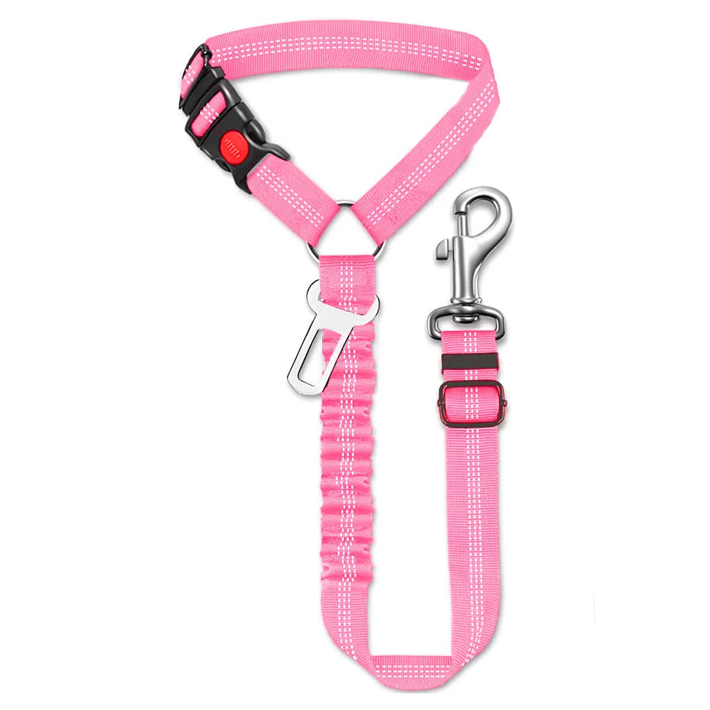 Adjustable Reflective Nylon Pet Car Safety Seat Belt And Leash