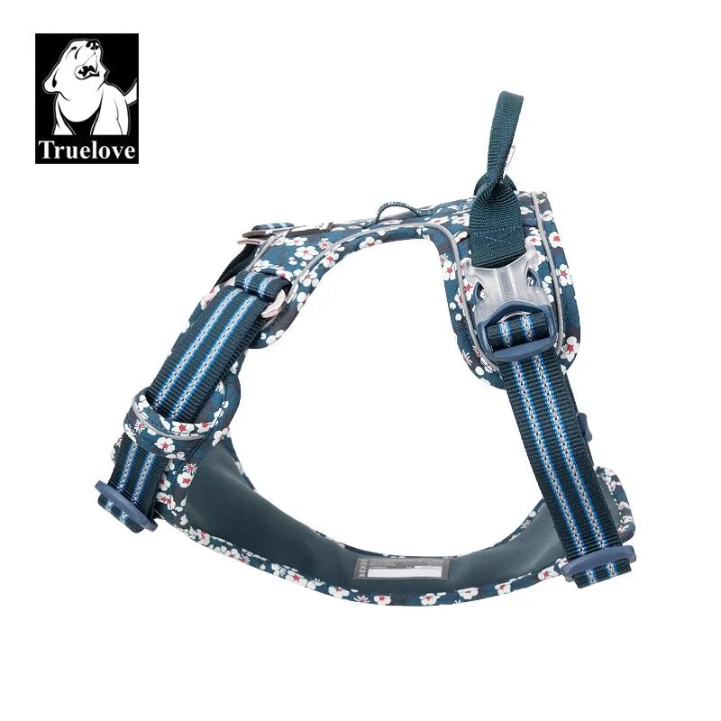 TrueLove Adjustable Nylon Dog Harness With Floral Design
