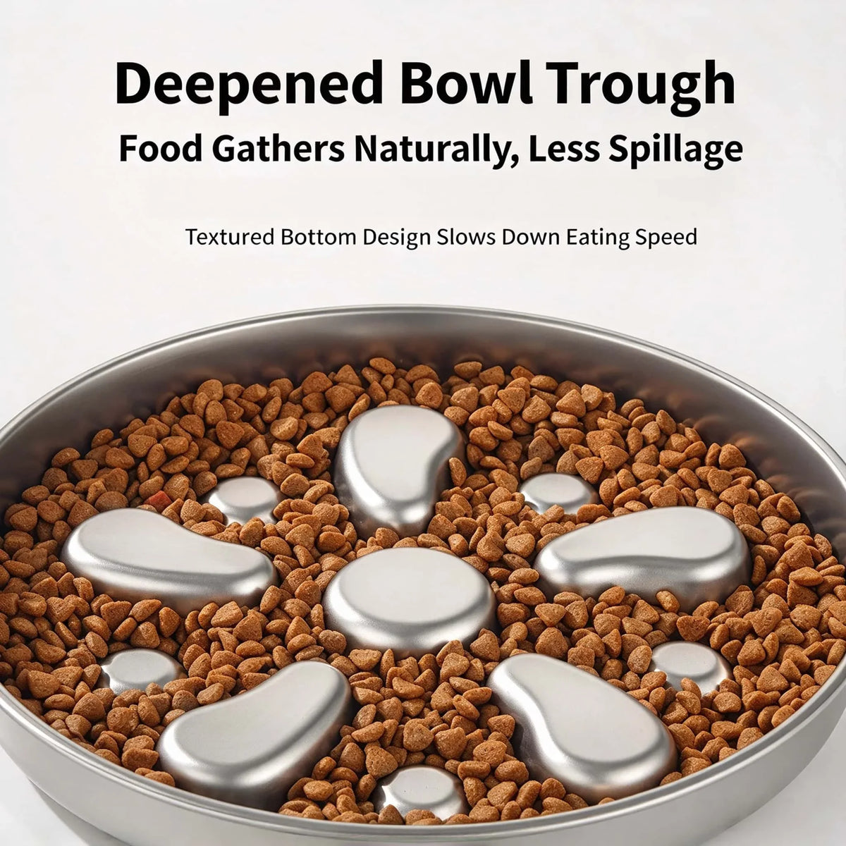 Premium Stainless Steel Flower Shaped Slow Feeder Dog Bowl