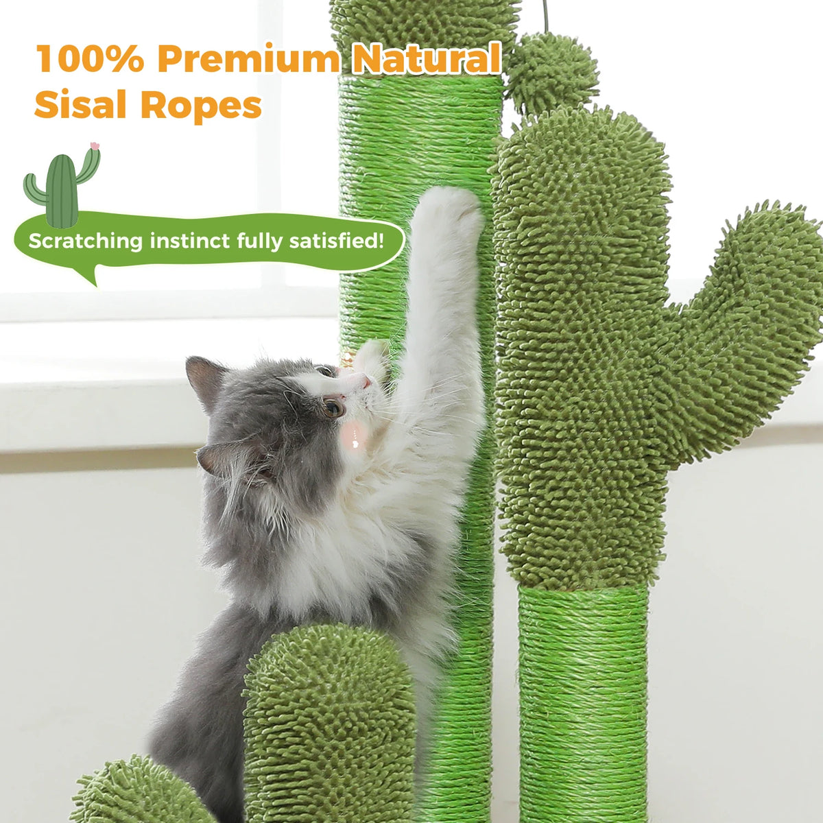 PAWZ Road Cat Scratching Post With Sisal Poles Interactive Ball