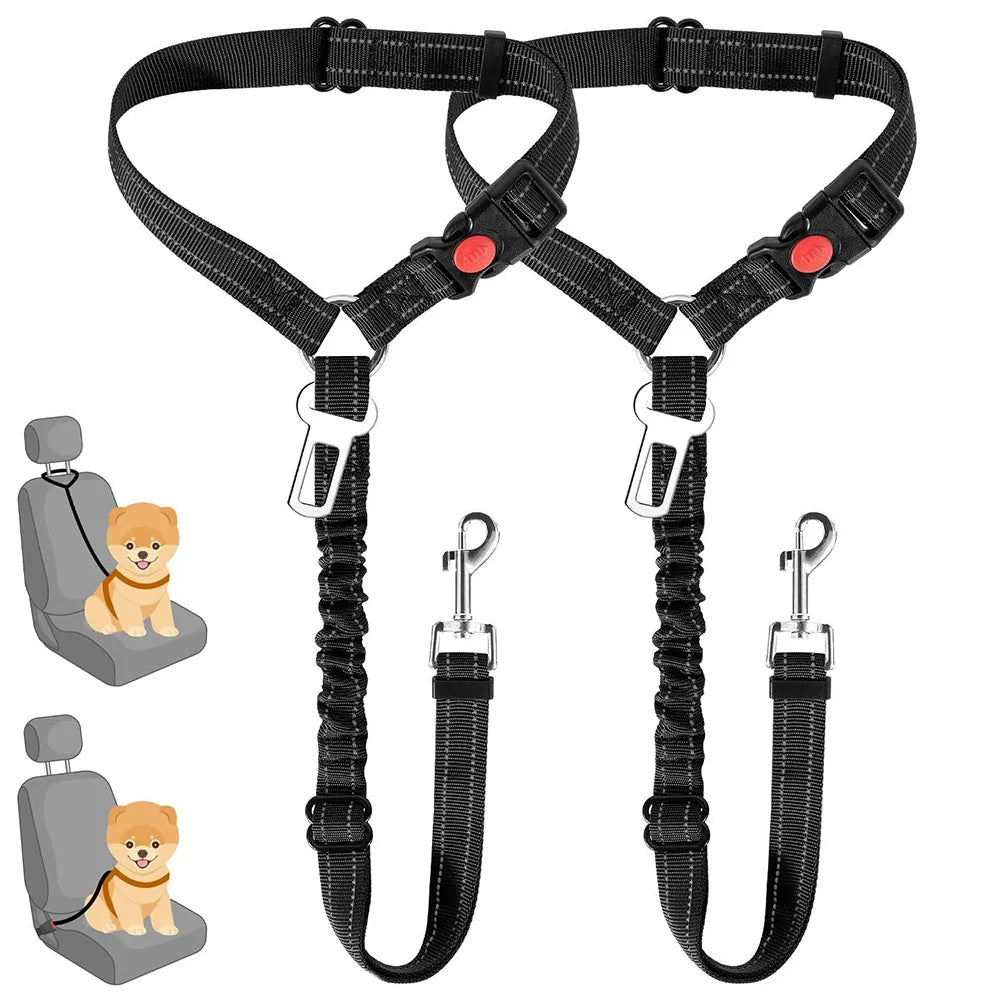 Adjustable Reflective Nylon Pet Car Safety Seat Belt And Leash
