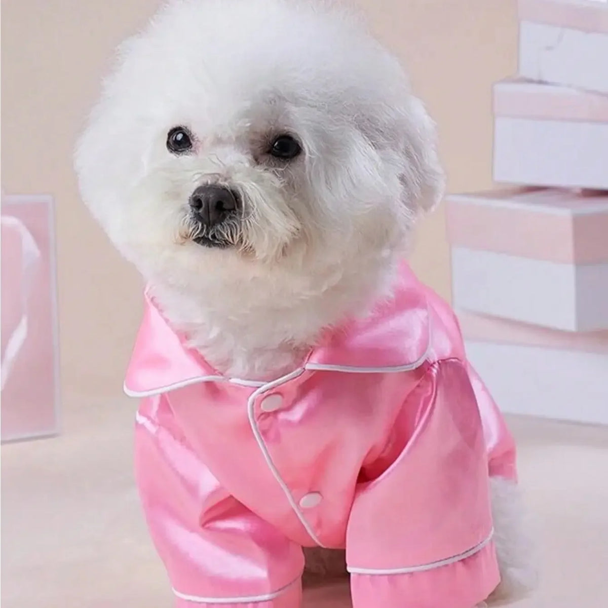 Silk Two Legged Button Closure Pajamas For Small Pets