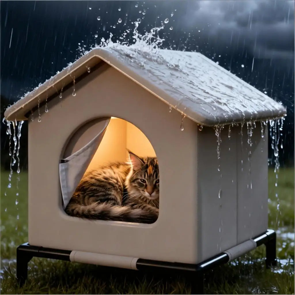 CWV Waterproof Outdoor Cat House Foldable Pet Cave Nest