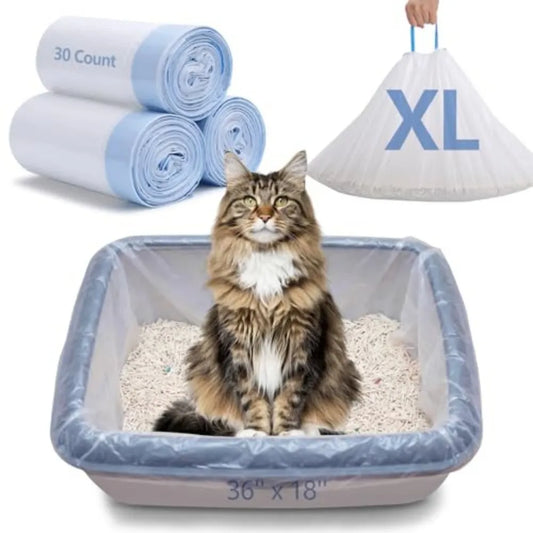Premium Cat Litter Box Liners With Odor Barrier And Drawstring