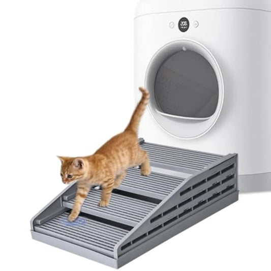 Adjustable Elevated Cat Litter Ramp With Filter Function