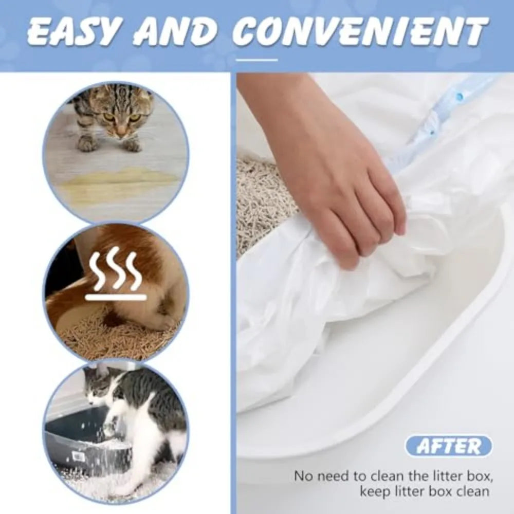 Premium Cat Litter Box Liners With Odor Barrier And Drawstring
