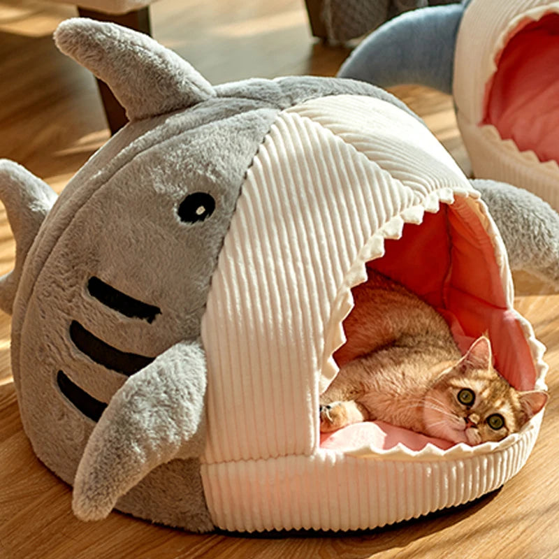 Heated Enclosed Cat Bed With Soft Cotton Non Slip Base