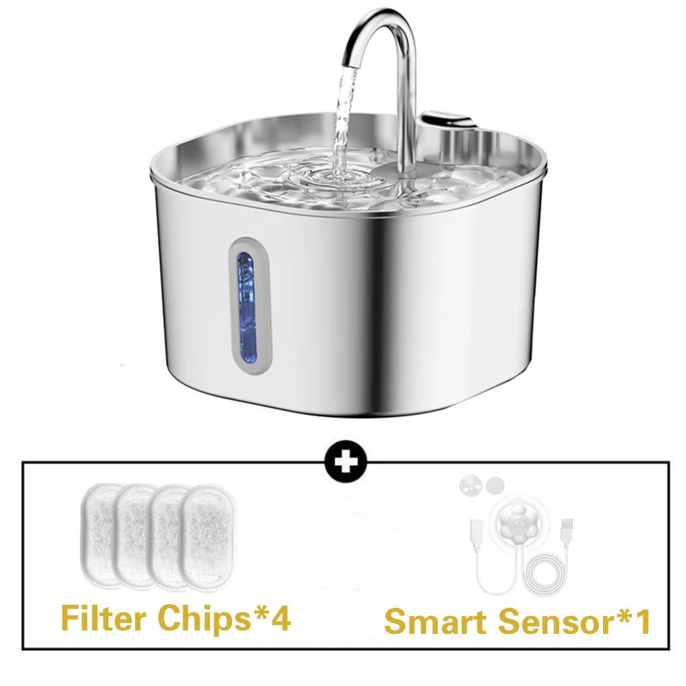 Stainless Steel Cat And Dog Water Fountain With Silent Operation
