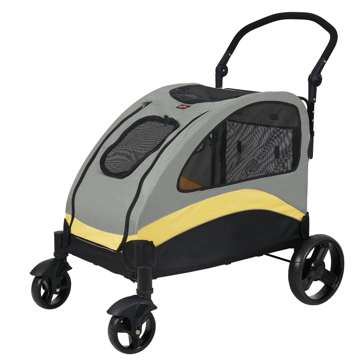 BINGOPAW Foldable 4 Wheel Double Dog Stroller Pet Carrier