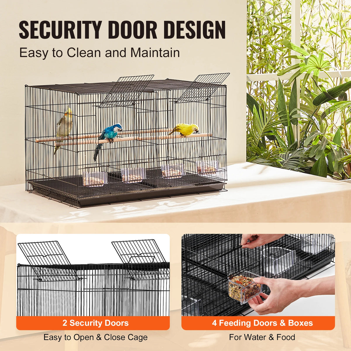 SucceBuy Divided Stackable Bird Cage With Handle And Perch