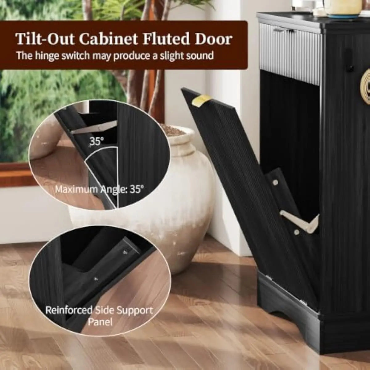 Scratch Resistant Pet Food Storage Cabinet With Dual Bowl Station