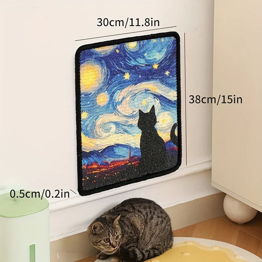 Wall Mounted Sisal Cat Scratch Pad Decompression Toy Board